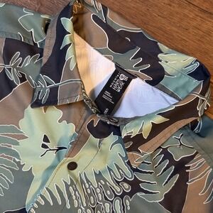 Mountain Hardwear Shirt Shade Lite Green Snap Front Tech Hiking Stretch Men's S